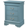 thumbnail image 2 of Glory Furniture Louis Phillipe 3 Drawer Nightstand in Teal, 2 of 5