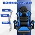 thumbnail image 2 of BSTYJQXH Adjustable Comfortable Ergonomic Gaming Chair with Lumbar Support, Blue/Black, 2 of 7