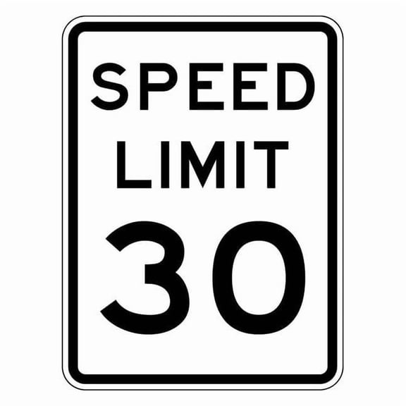Lyle Speed Limit 30 Traffic Sign,24" x 18" R2-1-30-18HA