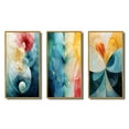 thumbnail image 2 of Designart "Circular Harmony Contemplating Divinity VI" Modern Geometric Framed Wall Art Set Of 3 - Turquoise Abstract Frame Gallery Set For Office Decor, 2 of 6