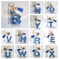 thumbnail image 6 of 1pc blue letter initial keychain cute resin key chain ring bag backpack hanging car key pendant female daily use gift,Blue,D, 6 of 31