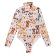 thumbnail image 3 of joogoo Dogs Cute Women's Mock Turtle Neck Long Sleeve Bodysuit M, 3 of 8