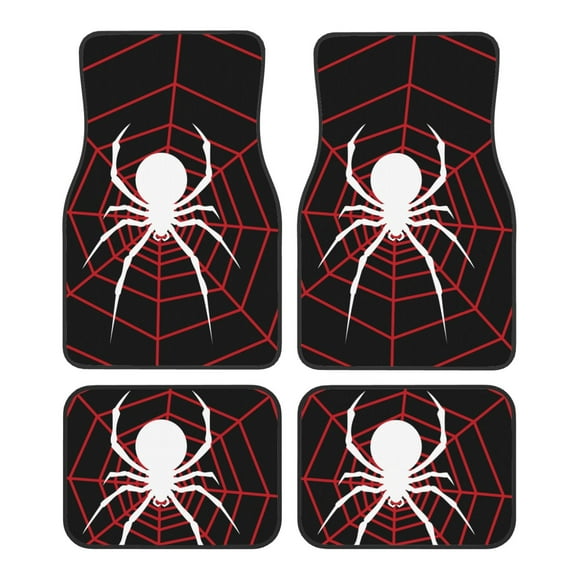 Salouo Spider On The Web for 4-Piece Floor Mats, Custom Fit Car Mats All-Weather Car Foot Mats Automotive Floor Mats for Cars, Trucks, SUVs, Vehicle Floor Liner