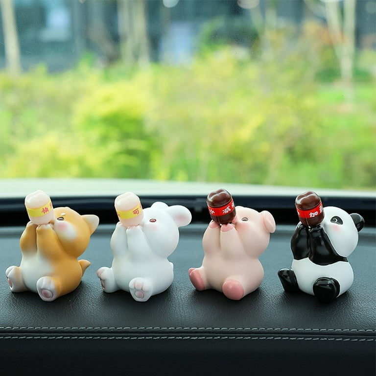 Car Interior Mini Panda Doll Decoration Dashboard Ornaments Pack of 5