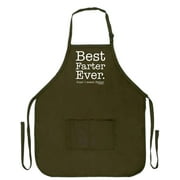 ThisWear Funny Aprons for Dad Best Farter Ever Oops Meant Father Funny Grilling Apron Two Pocket Man Apron Military Green