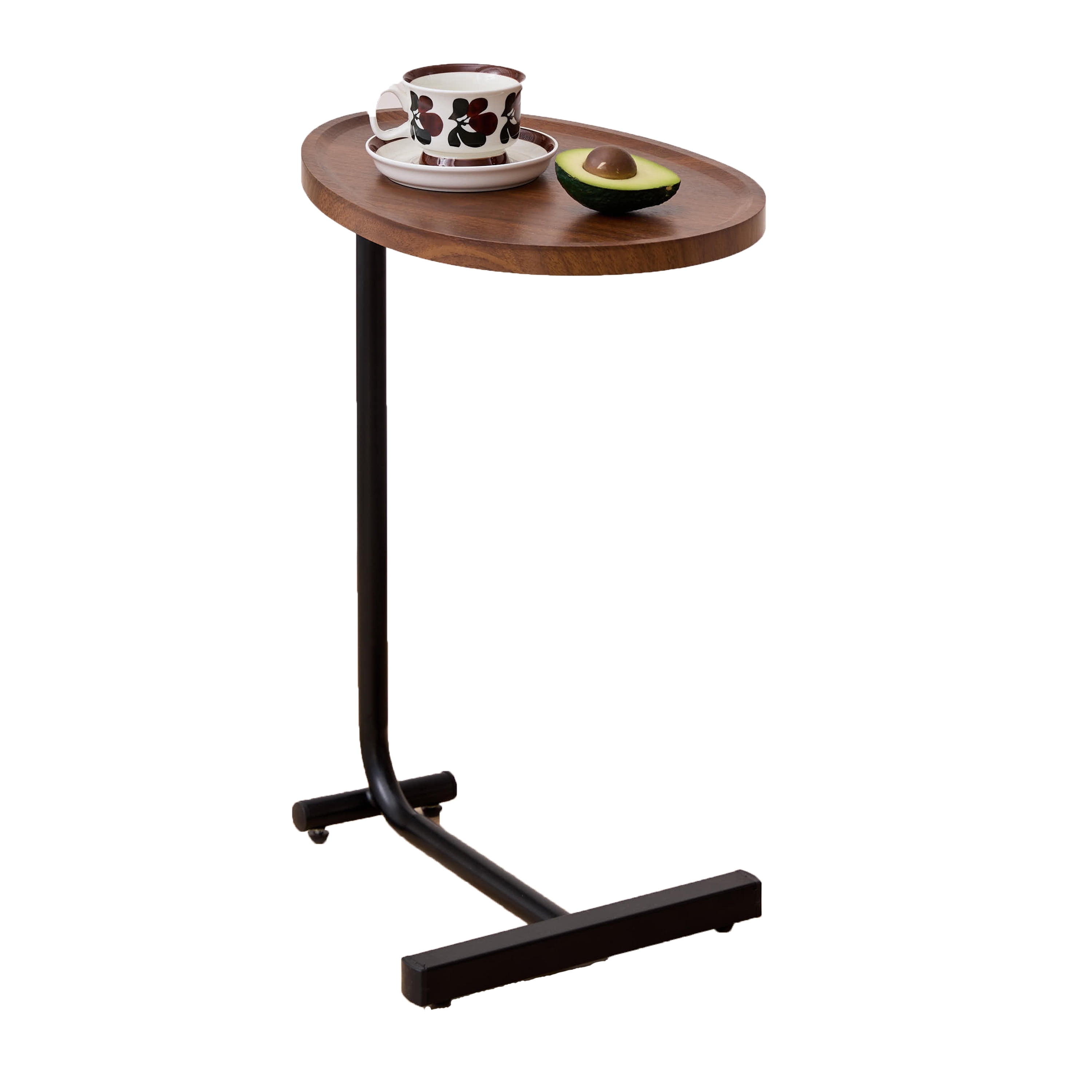 MAYEERTY 2-pieces Brown C-shaped Side Table, Small Sofa Table for Small Spaces, Living Room, Bedroom