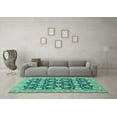 thumbnail image 3 of Ahgly Company Indoor Rectangle Abstract Turquoise Blue Modern Area Rugs, 5' x 7', 3 of 4