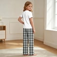 thumbnail image 6 of LEKWK Boys Girls 2 Piece Pajama Set Short Sleeve T-Shirts and Plaid Pants Kids Comfy Lounge Tracksuits Summer Fashion Home Sleepwear 2-14Y, 6 of 9