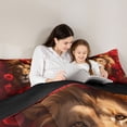 thumbnail image 5 of Feelyou 3D Wildlife Lion Full Size Comforter Sets, Red Rose Flower Bedding Comforter Set, Couple Lover Men Women Reversible Bedding Sets, Lightweight Room Decor, 3 Pieces, 5 of 8