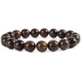 thumbnail image 1 of Angelstones Bracelet Extensible Unisexe en Perles Rondes de 10 mm avec Pierre Précieuse en Bronze Naturel, 1 of 2