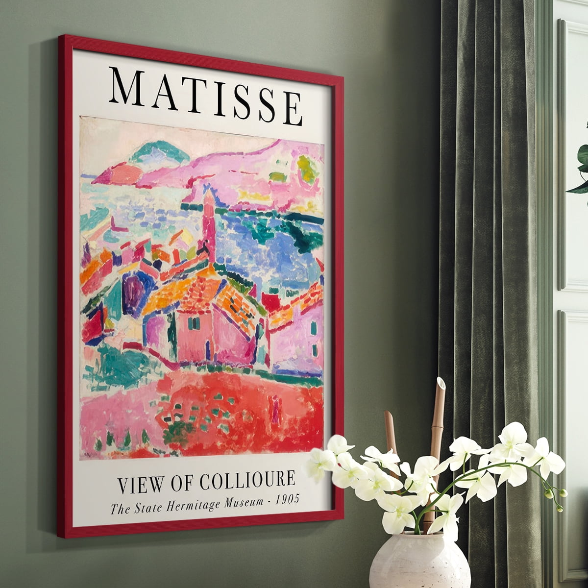 Matisse CLXXVII Framed Print in Red Solid Wood 16 x 20 Framed Print