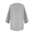 thumbnail image 5 of thefmos Women Plus Size Fall Round Neck 3/4 Sleeve Solid Casual Loose Pullover Tops for Women Trendy Cute Comfy Blouses Business Casual Work Tunic Tops Winter Fashion Tops, Gray S, 5 of 5