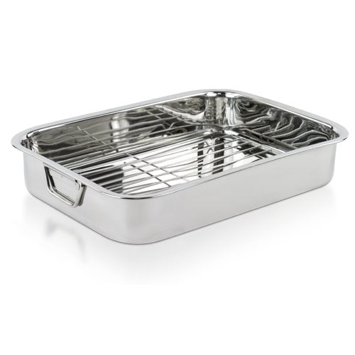 Imperial Home 16'' Stainless Steel Heavy Duty Roasting Pan with Rack