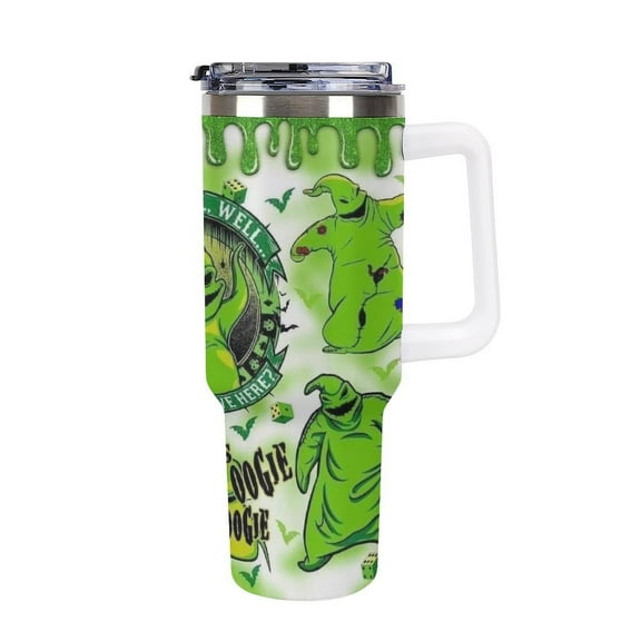Oogie Boogie Car Cup with Handle Straw Lid Stainless Steel Double Wall Vacuum Coffee Mug Large Capacity Tumbler 40oz for Man Woman