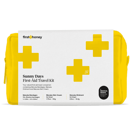 First Honey Natural First Aid Kit with Manuka Bandages, Ointment, and Skin Cream, Travel Essentials
