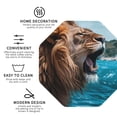 thumbnail image 3 of Kdxio Ice Blue Coastal Lion Funny Coasters,4 Pcs Leather Coasters,Housewarming Gifts,Protect Furniture from Water Marks Scratch and Damage, 3 of 6