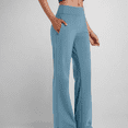 thumbnail image 2 of Wide Leg Pants for Women High Waist Loose Yoga Pants Pull On Flare Trousers Casual Joggers Comfy Long Pants with Pockets, 2 of 6