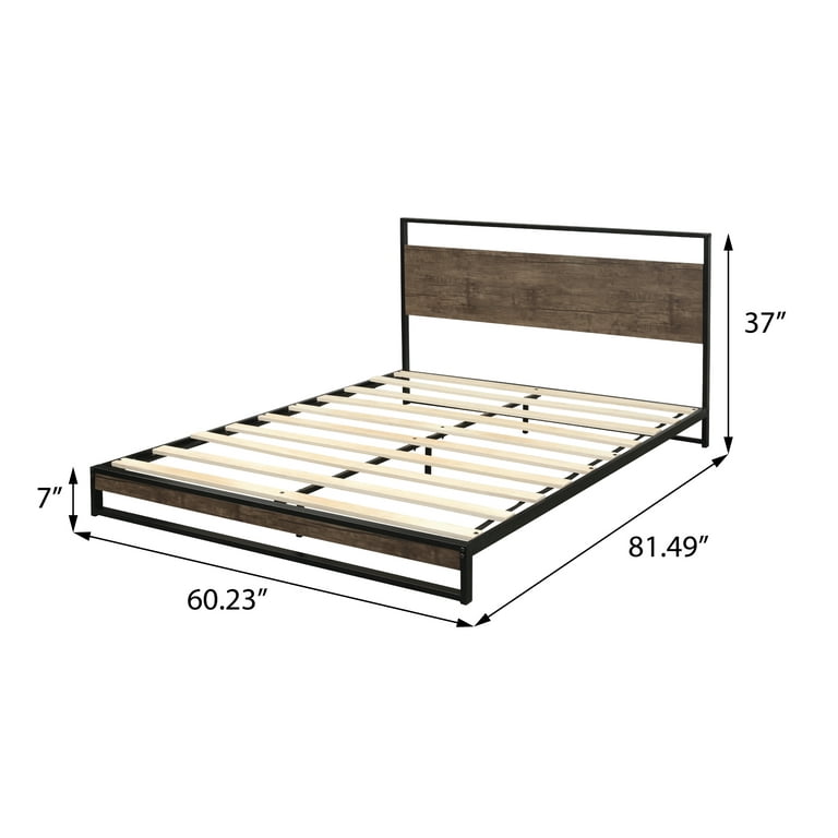 Metal Platform Bed Frame, White Antique Headboard Queen Size Dimensions