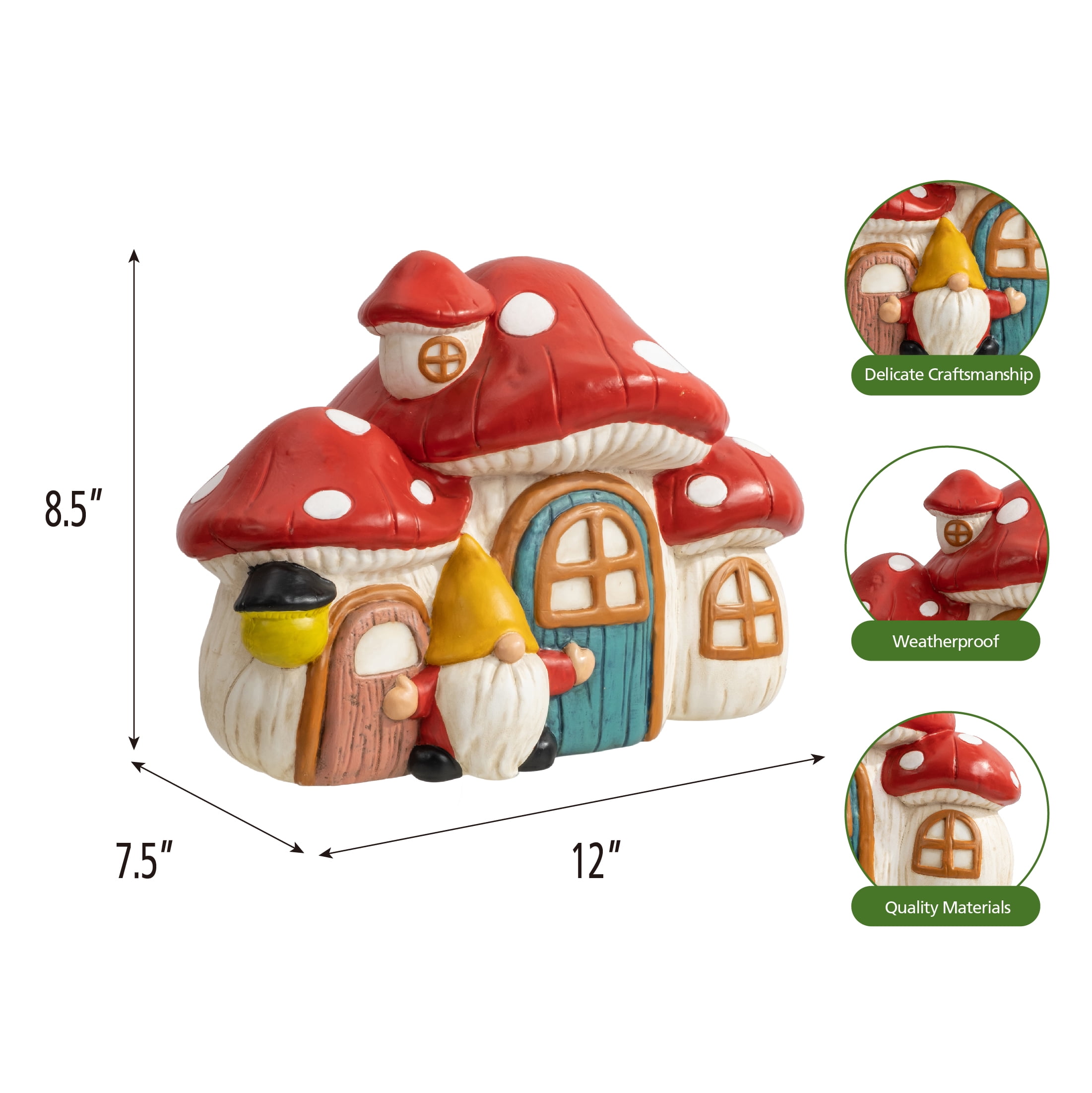 Mainstays Weather-Resistant Mushroom Village Outdoor Garden Statue