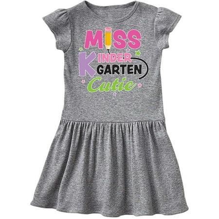 

Inktastic Miss Kindergarten Cutie with Pencil and Stars Gift Toddler Girl Dress