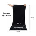 thumbnail image 3 of 2 Toallas Negra La Josefina 90 X 40cm Estética Tinte Spa Gym, 3 of 4