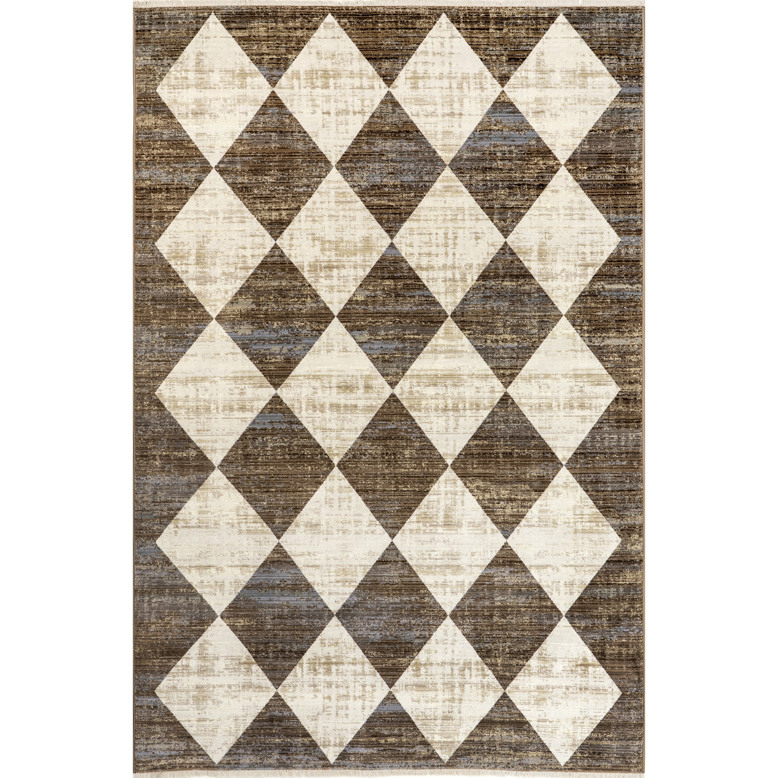 nuLOOM Meline Checkered Fringe Area Rug, 2' x 4' 4", Beige