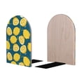 thumbnail image 2 of Lsque Lemon Printed Wood Bookends,Non-Skid Bookend for Shelves,Heavy Duty Support Bookends,Non-Slip Foam Pads for Office, Home, and Library,1 Pair, 2 of 8