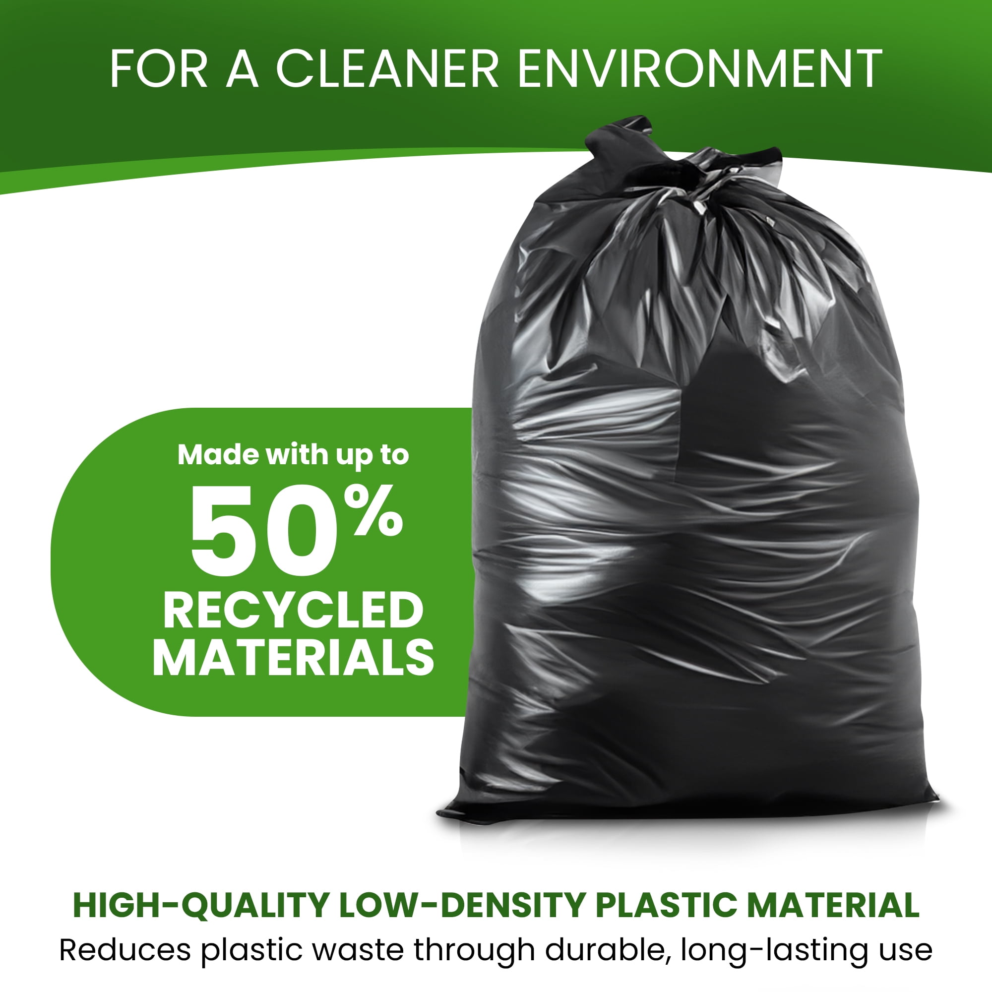 Best Option 30-33 Gallon Black Trash Bags, 100 Count Box, (33x39-inch) Commercial Heavy-Duty Garbage Bag and Can Liners