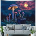 thumbnail image 4 of PRATYUS Mushroom Wall Hanging Tapestry Purple Flowing Mushroom Night Moon Magic Fantasy Backdrop Home Art Decor for Men Women Boys Girls Multi Size Painting, 4 of 6