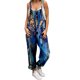 thumbnail image 1 of Gibobby pantalones siameses de pierna ancha Mujer Verano Casual Moda simple Bolsillo Estampado de flores Corbata Correa de hombro ajustable Mono Mono(Azul， XXXL), 1 of 4