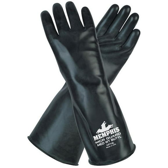 MCR 127-CP14M Butyl Rubber 14 mil & 14 in. Smooth Finish Glove - Medium