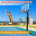 thumbnail image 4 of Adjustable 8-10ft In-Ground Basketball Hoop – 55" Tempered Glass Backboard – Rust-Resistant, Stable Outdoor Goal System – Perfect for Backyard, Driveway, or Court, 4 of 7