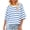 Blue, variant on Women's 2024 Summer Half Sleeve Striped T Shirts Casual Crew Neck Oversized Tee Tops S Hot Pink