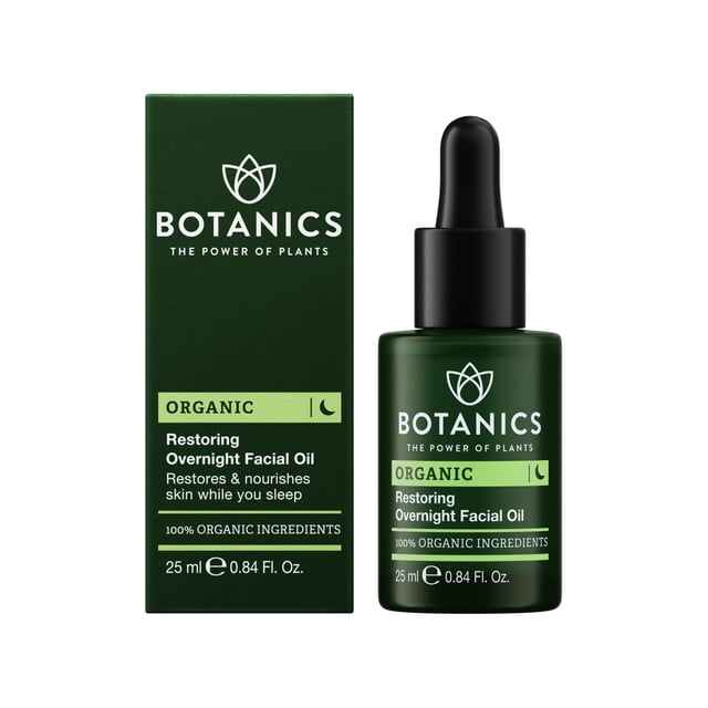 Aceite facial orgánico restaurador de rosa mosqueta para la noche de Botanics, 25 ml