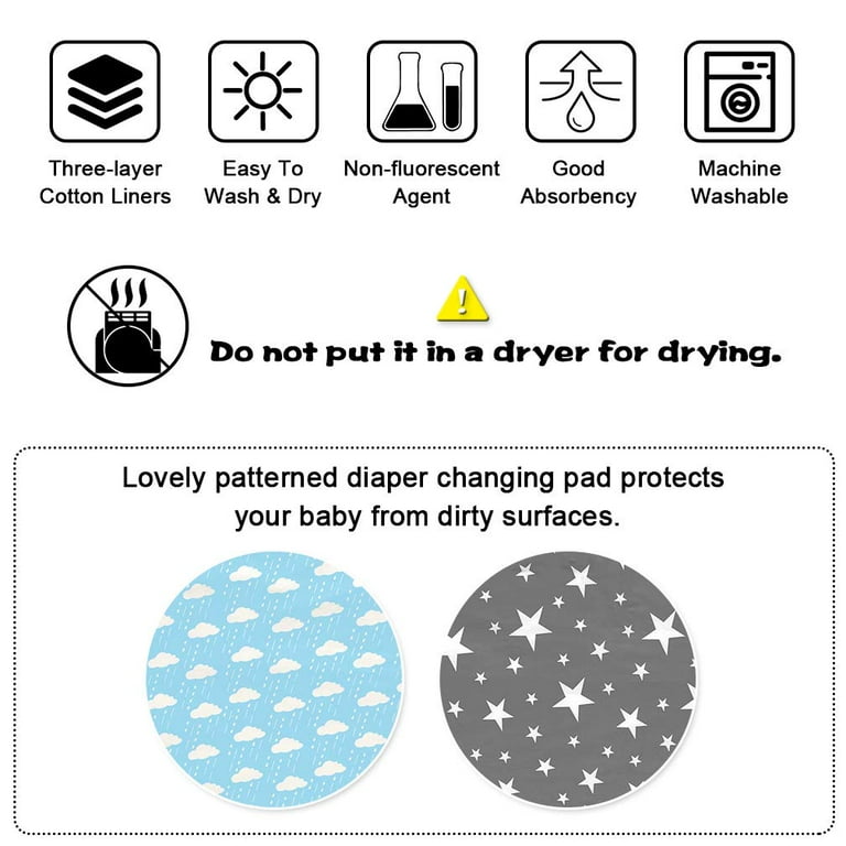 3layer Kids Baby Waterproof Sheet Urine Changing Pads Cute Cartoon Resuable  Cotton Pee Pads Baby Urine Mat for Bed 4size