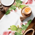 thumbnail image 3 of Summer Pink Flamingos Table Runner 72 Inches, Tropical Floral Leaves Cactus Bed Runner Dresser Scarves Tabletop for Indoor Outdoor Parties/Ceremony/Banquet, 14" x 72", 3 of 9
