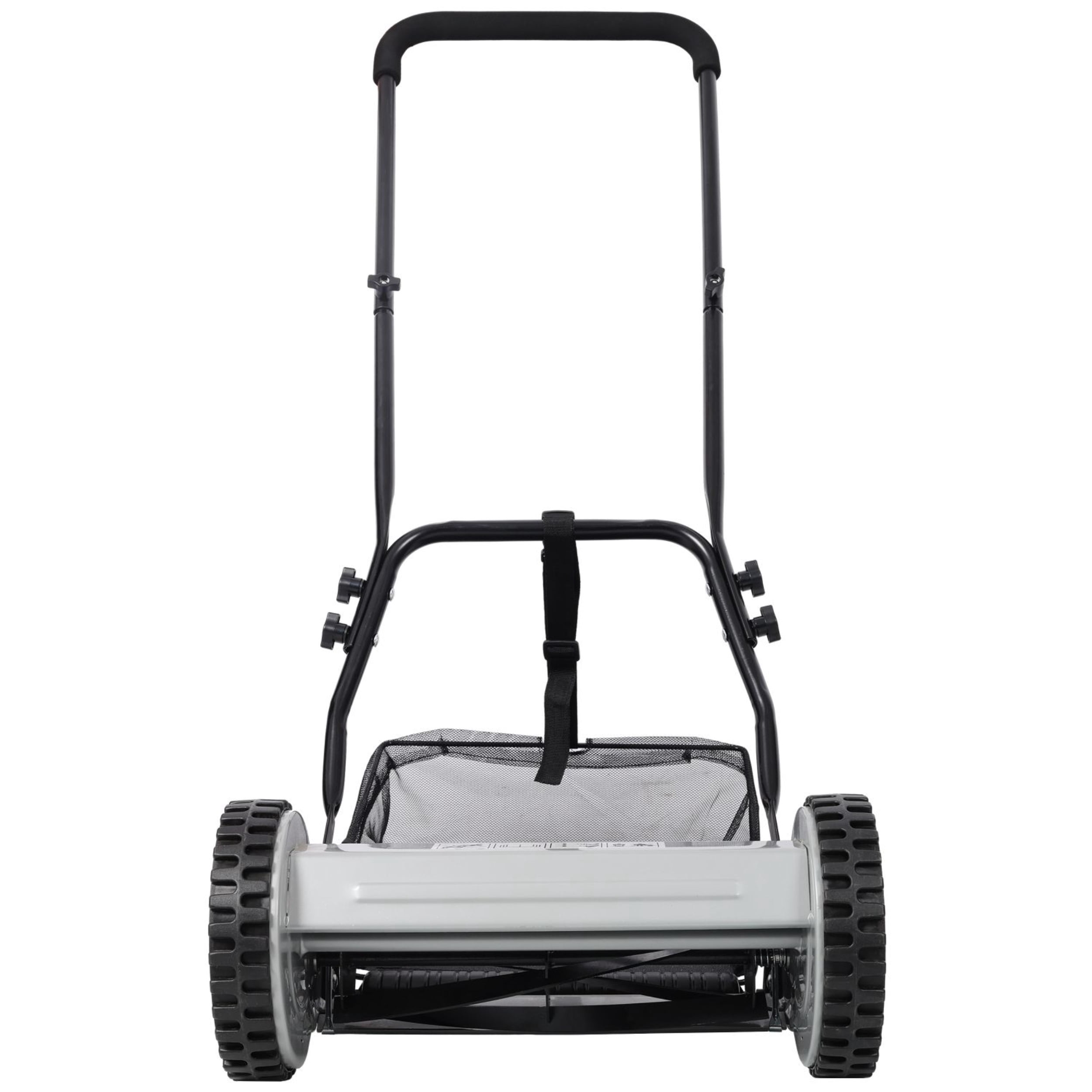 Gray Hand-push Rotary Lawn Mower with Grass Collection Bag, Environmentally Friendly, Low Maintenance Cost and Easy To Operate.