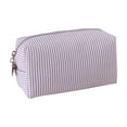 thumbnail image 2 of Striped Makeup Bag, Cosmetic Bag, Stylish Striped Daily Makeup Pouch for Travel and Organization, Lightweight Compact Grooming Bag with Ample Space for Toiletries and Cosmetics, Versatile Accessory, 2 of 9