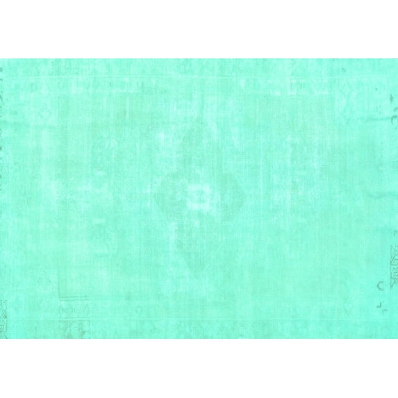 Ahgly Company Indoor Rectangle Persian Turquoise Blue Traditional Area Rugs, 5' x 7'