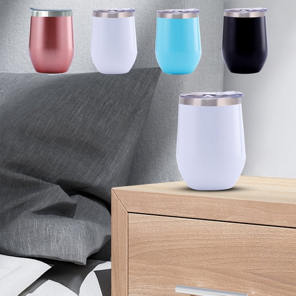 Stainless Steel Vacuum Insulated Tumbler 12oz with Spill-Proof Lid for Travel Coffee, Tea, and Cold Drinks
