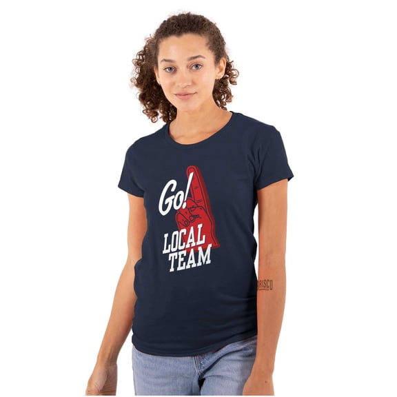 Go Local Sport Team Number 1 Fan Sign Womens Fitted Plus Size Graphic Tee Brisco Brands 2X