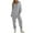 Gray, variant on aidice Summer Jumpsuits for Women Casual V Neck Long Sleeve Loose Jogger Pants Rompers with Pockets