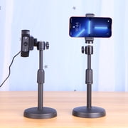 Desktop Tripod Stand Adjustable Tabletop Tripod for Smartphone Webcam DSLR Camera with Phone Mount