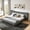 Dark Gray, variant on AUU King Size Extra Large Platform Bed – Soft Chenille Fabric Upholstered Frame, Curved Headboard, Reinforced Electroplated Metal Legs, Flexible DIY Side Storage Space Design
