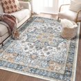 thumbnail image 1 of 5x7 Area Rug for Living Room, 5x7 Machine Washable Vintage Rug Carpet for Bedroom Dinning Room, Distressed Area Rug Indoor Non Slip, Brown Blue 9' x 12' (Rectangular), 1 of 5