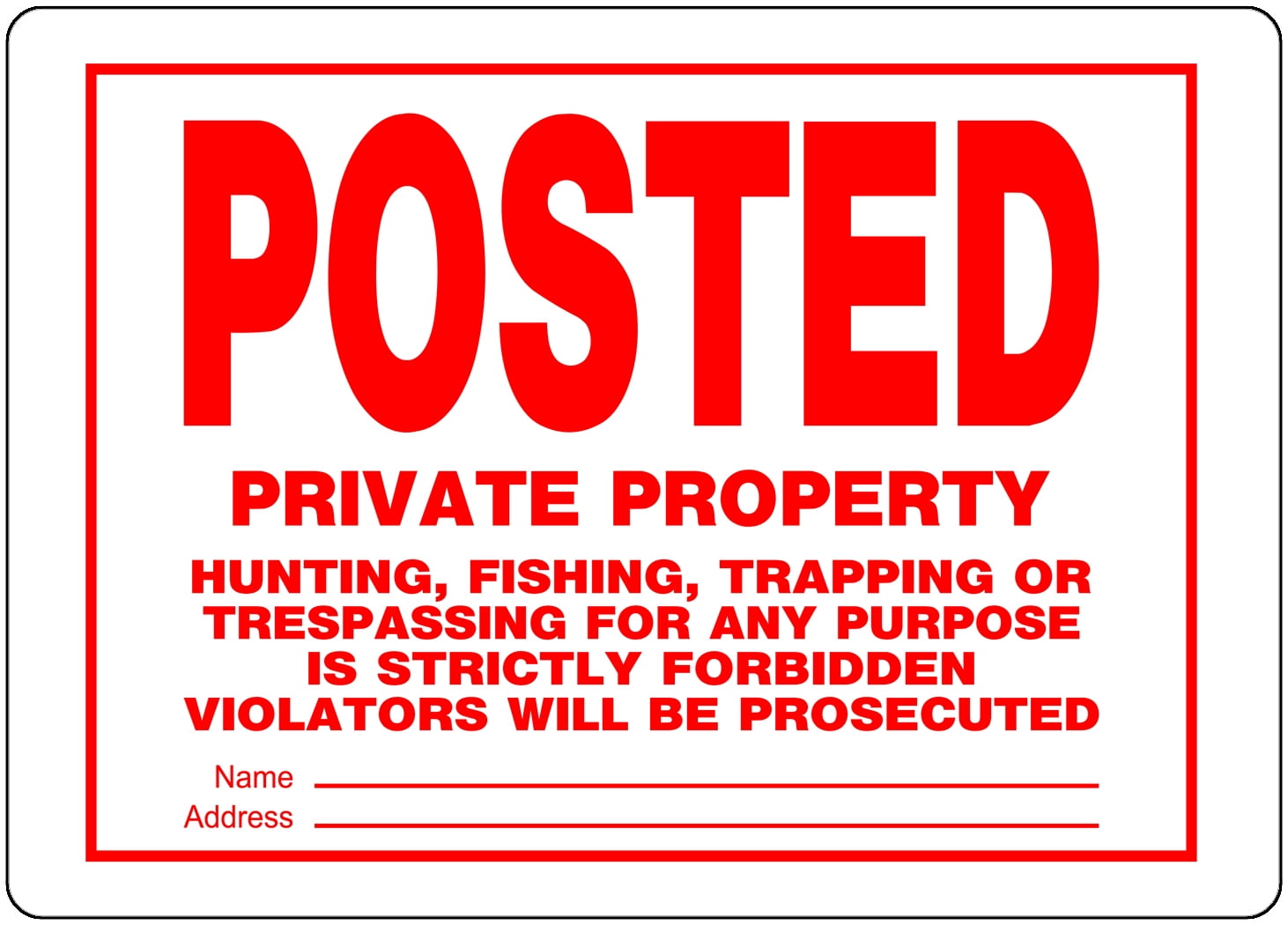 Private Property Residents Only Aluminium Sign 400mm x 270mm Black White. 