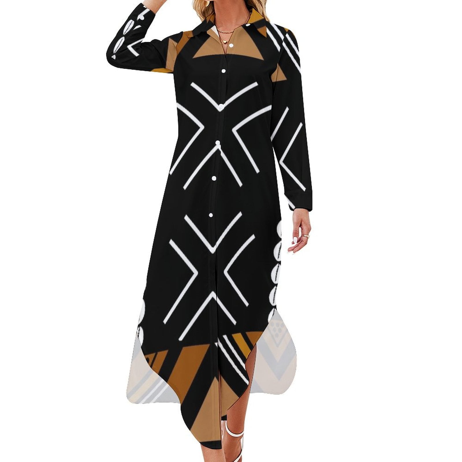 black african dress designs Black Irene African Print Dress - Africa Clothing