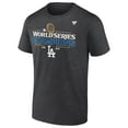 thumbnail image 2 of Men's Fanatics Heather Charcoal Los Angeles Dodgers 2024 World Series Champions  Extended Sizes Locker Room T-Shirt, 2 of 4