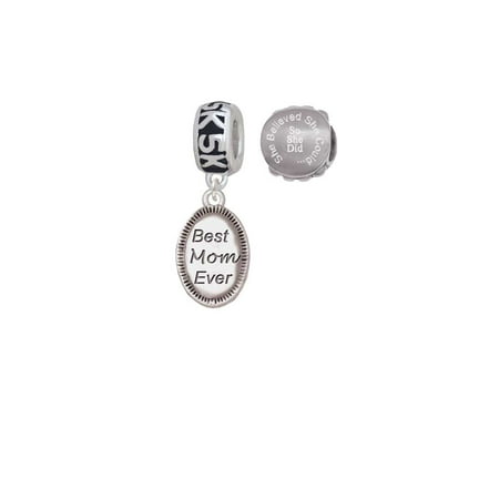 Best Mom Ever Oval 5K Run She Believed She Could Charm Beads (Set of