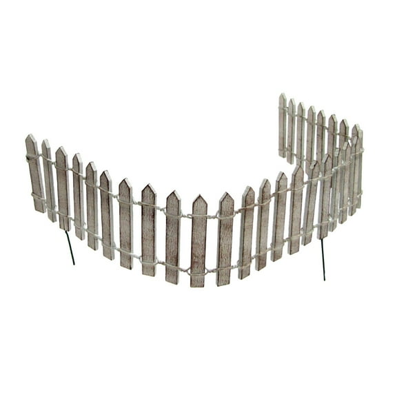 2" Miniature White Wood Picket Fence Fairy Garden Supply Outdoor Dollhouse Accessory